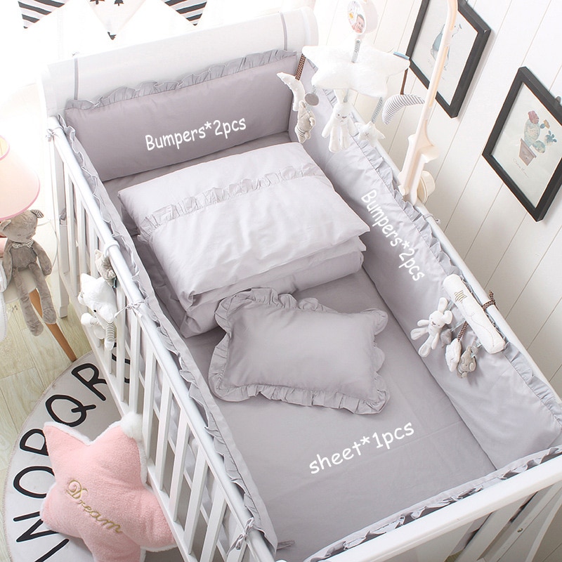 Grey Baby Bed Bumper
