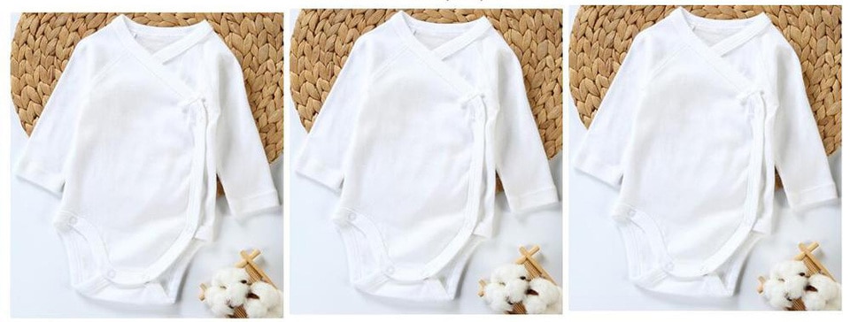 Kids long sleeves 100% cotton overalls white baby newborn bodysuit