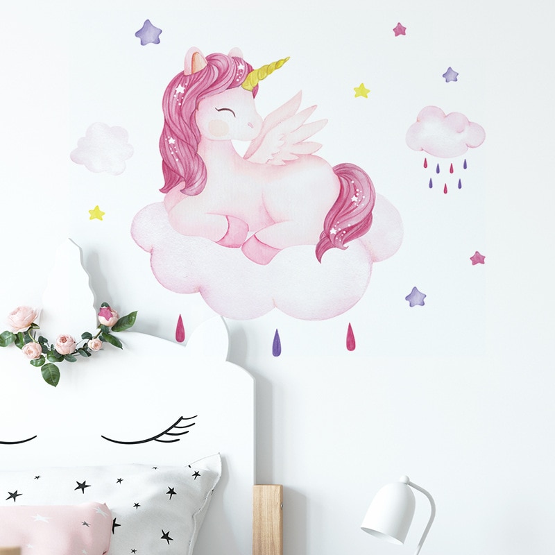 Cartoon Unicorn Wall Stickers for Baby room