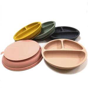 BPA Free Baby Silicone Suction Plate Kid Tableware
