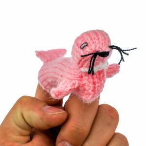 Pink Sea Lion Finger Puppet
