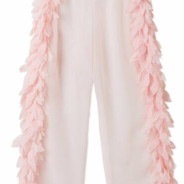 Pink Cover-Up Beach Pants with Petals