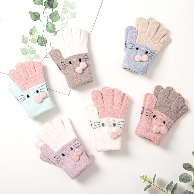 Winter Knitted Children’s Gloves