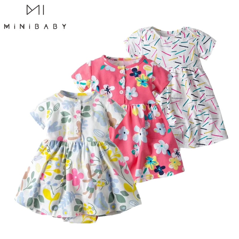 2 y infant dress brand print flower jumpsuit dress baby dresses