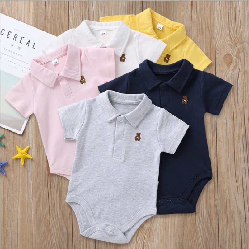 Summer Solid Baby Polo jumpsuit