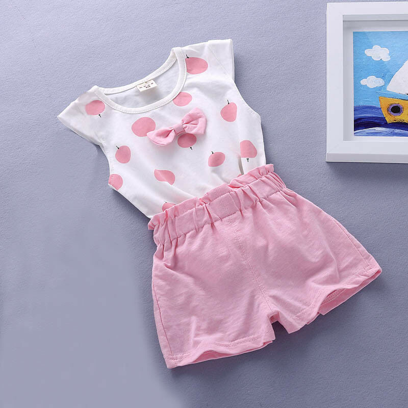 Kids Baby Girls polka dot Clothes Set