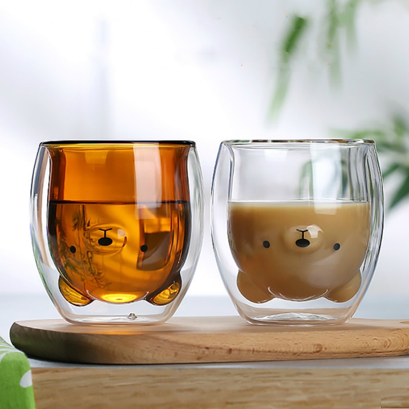 Double-layer Coffee Mug Cute Gift Cup 280ml