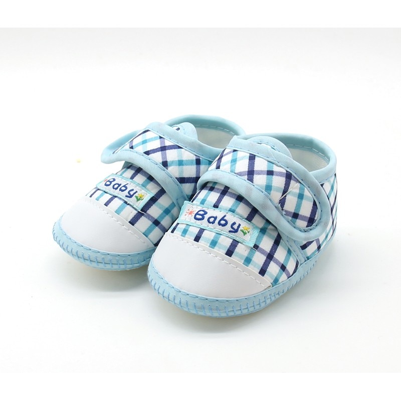 Baby Shoes Cotton Plaid First Walkers