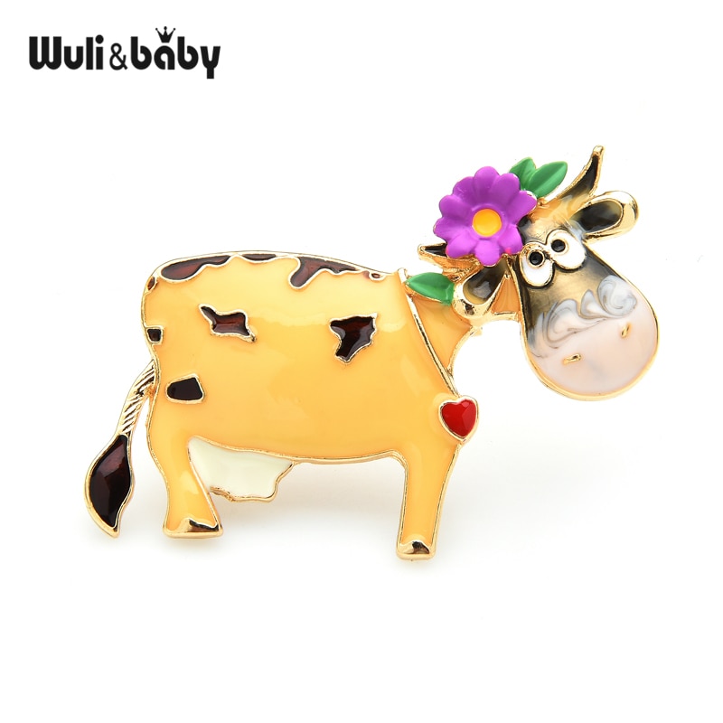 Flower Cattle Brooches For Women