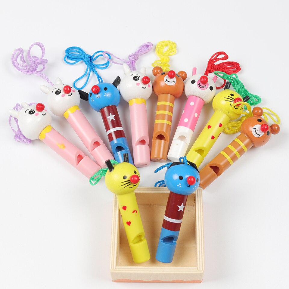Cute Multicolor Wooden Whistles
