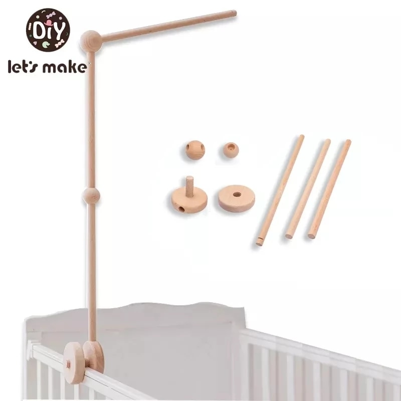 Baby Wooden Bed Bell Bracket Rattles Toy
