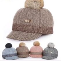 Woolen Baby Hat with Detachable Fur Ball